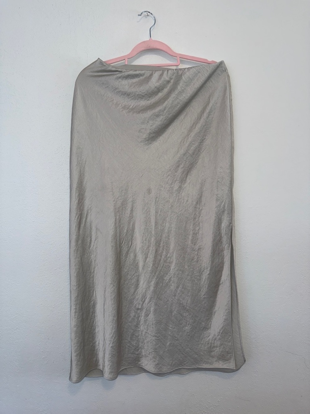 Madewell Satin Maxi Skirt in Light Taupe